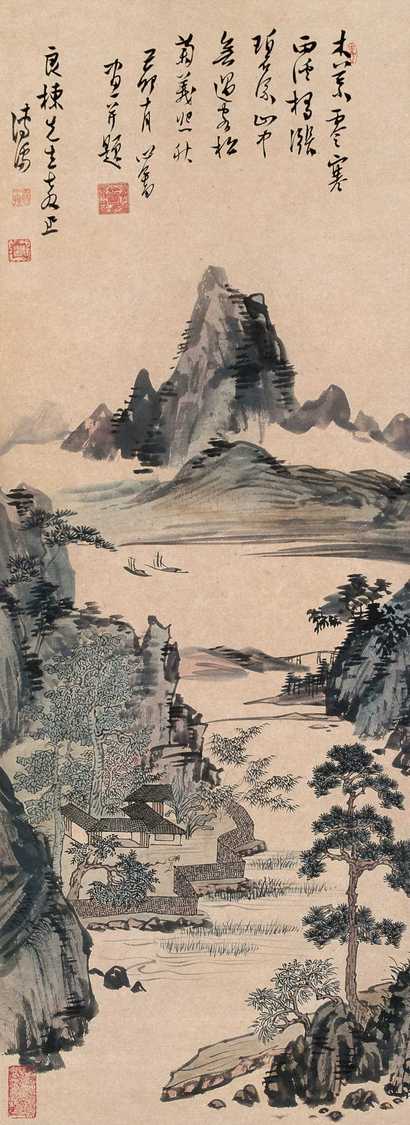 溥心畬 民国二十八年（1939年）作 松溪幽居图 立轴